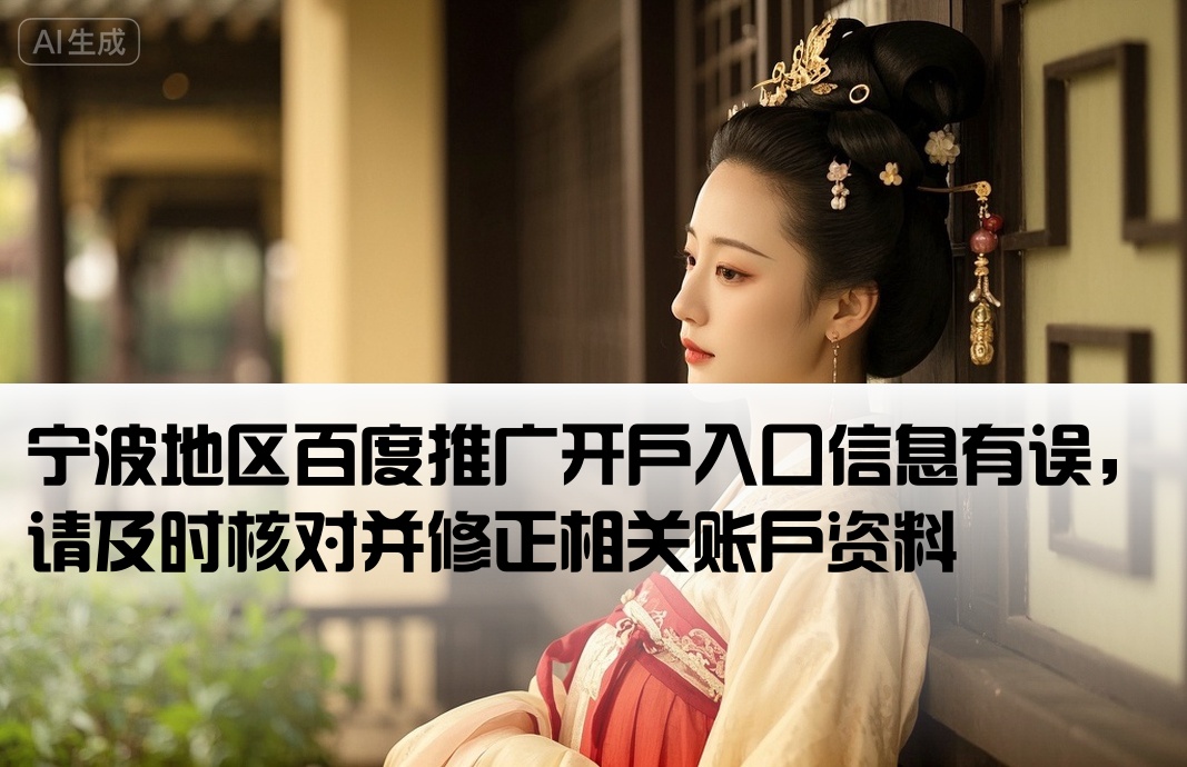 宁波地区百度推广开户入口信息有误，请及时核对并修正相关账户资料