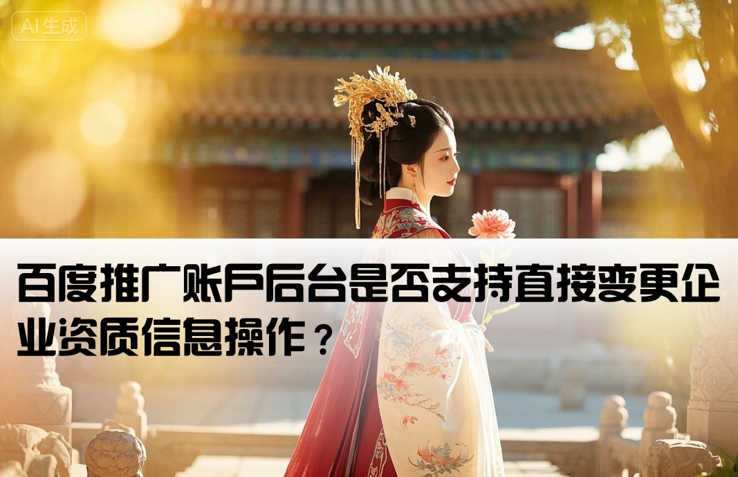 百度推广账户后台是否支持直接变更企业资质信息操作？