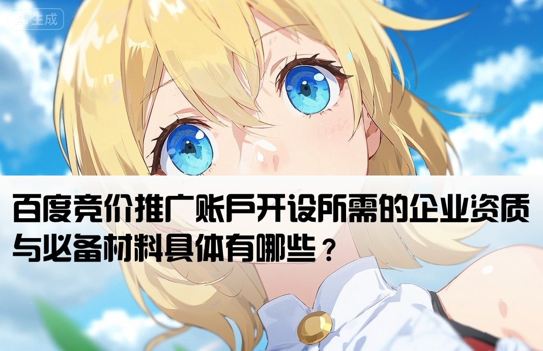 百度竞价推广账户开设所需的企业资质与必备材料具体有哪些？